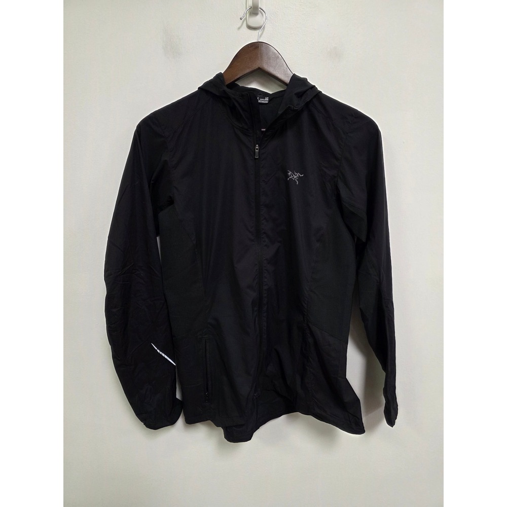 Arcteryx Womens Cita Hoody Size S Black Full Zip Lightweight Windshell Jacket